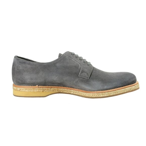 Prada Mens Gray Suede Leather Casual Oxfords Shoes main image 3